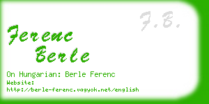 ferenc berle business card